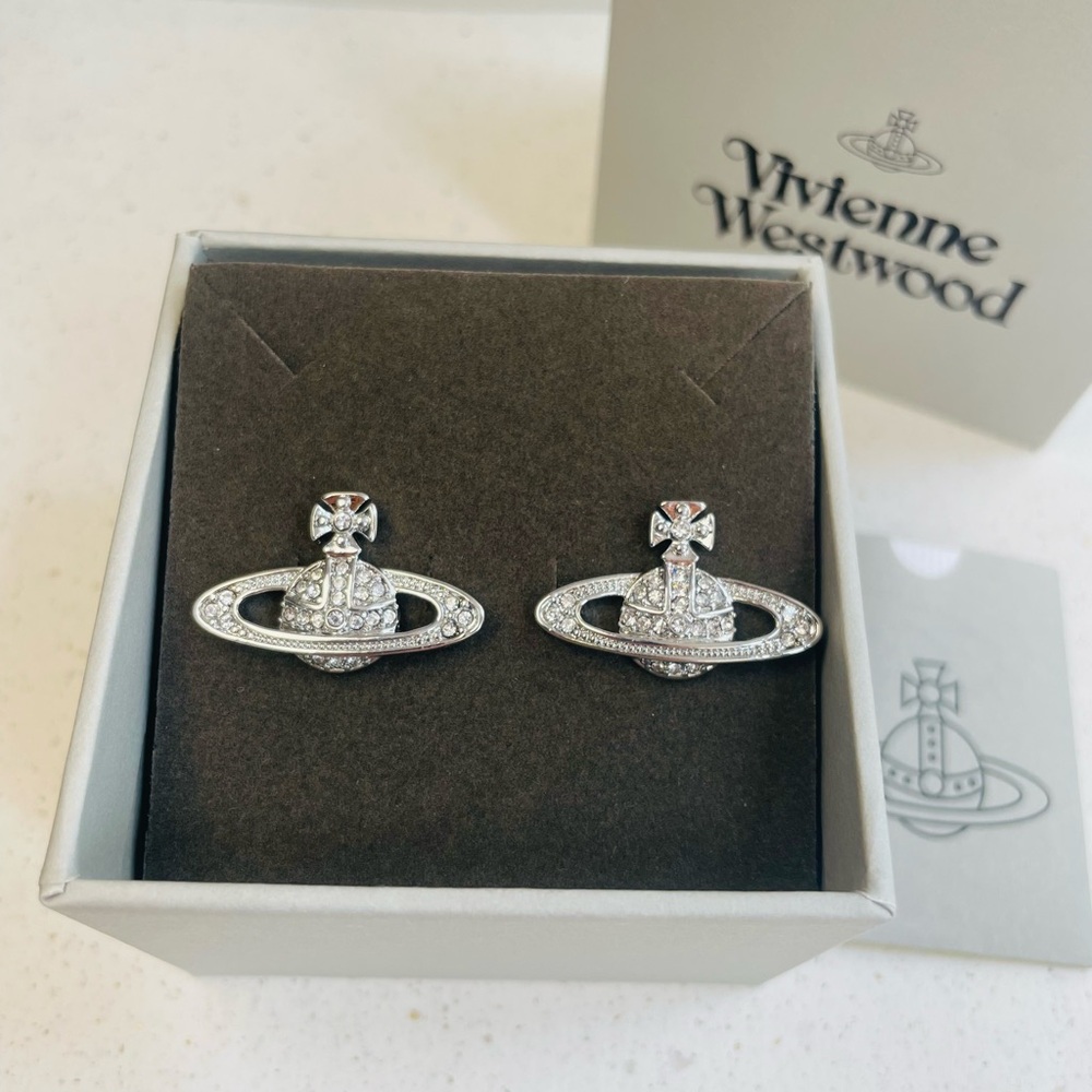 Vivienne Westwood Silver Saturn Orb Earrings